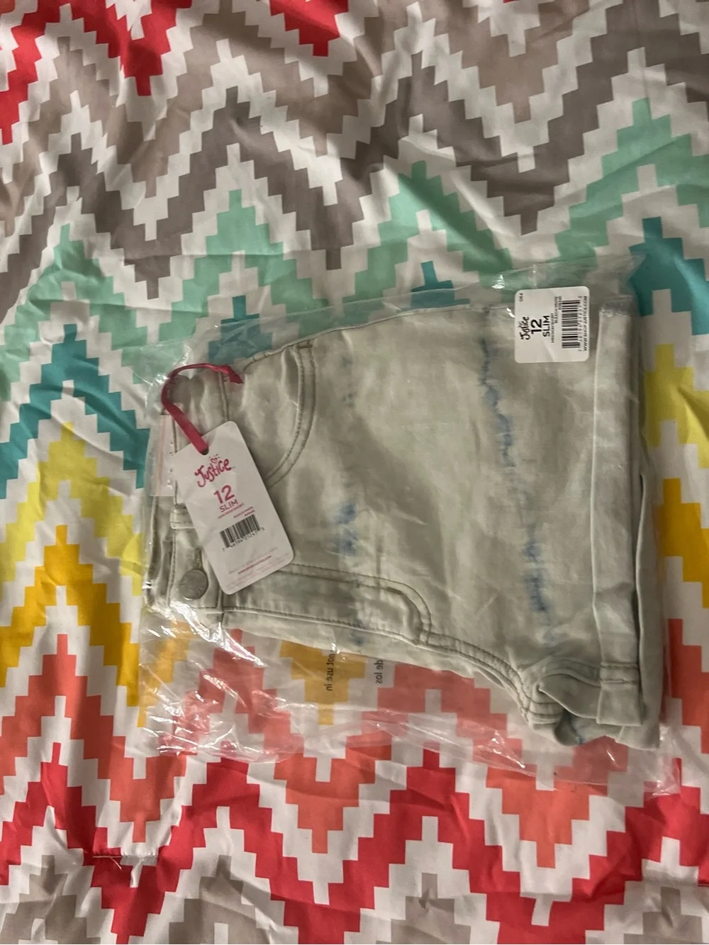 Girls' JUSTICE Light Wash Tie-Dye Denim Shorts
